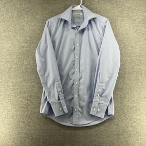 Twillory Safe Cotton Shirt Men Size 14.5/32/33 Long Sleeve Button Up Blue Plaid